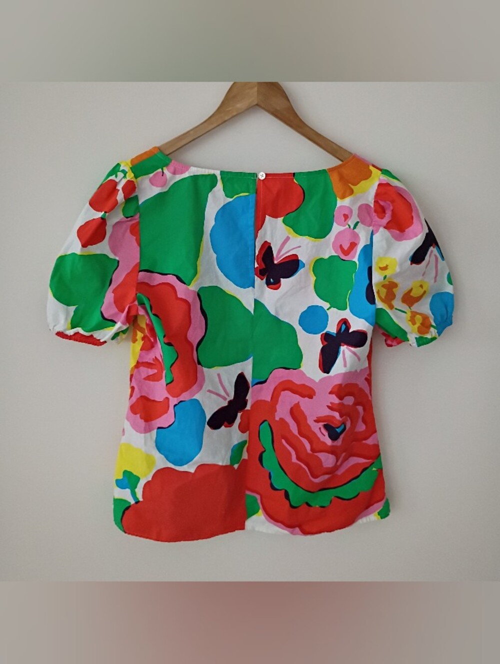 J Crew Ratti Jardin Top Floral Garden Artsy Boho Romantic Puff Sleeve Hawaii - Picture 7 of 8
